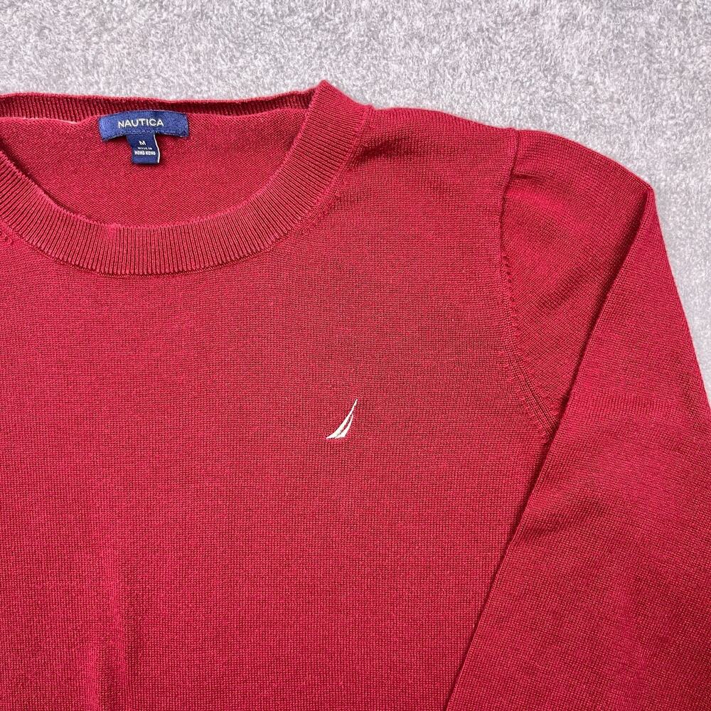 nautica lightweight sweater womens medium red mini logo - Picture 2 of 7